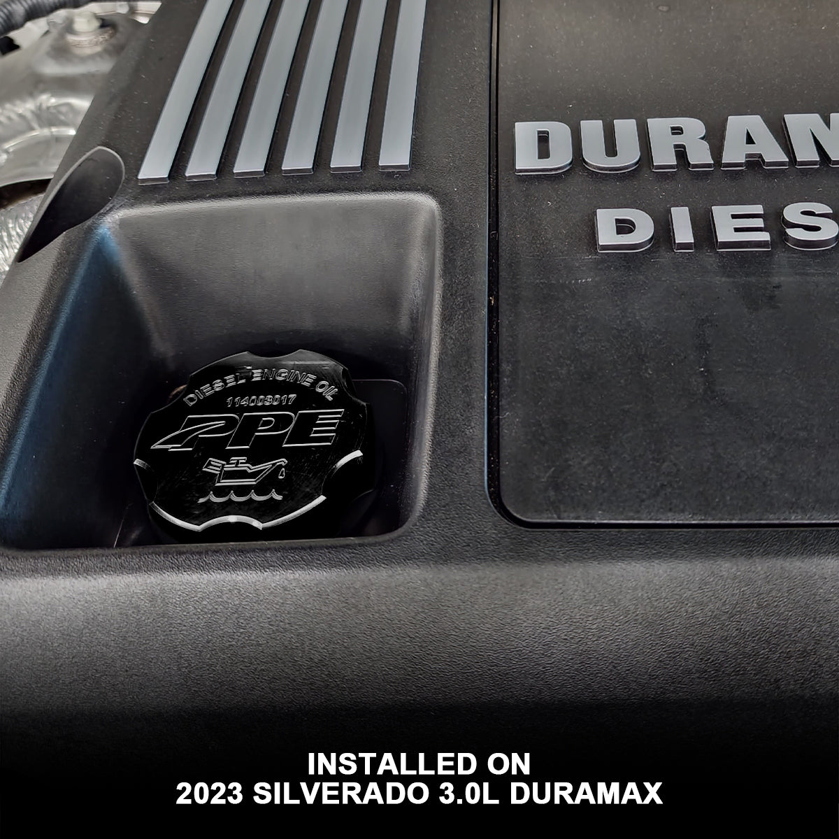 2017 - 2025 6.6L/3.0L GM Duramax Billet Aluminum Engine Oil Filler Cap