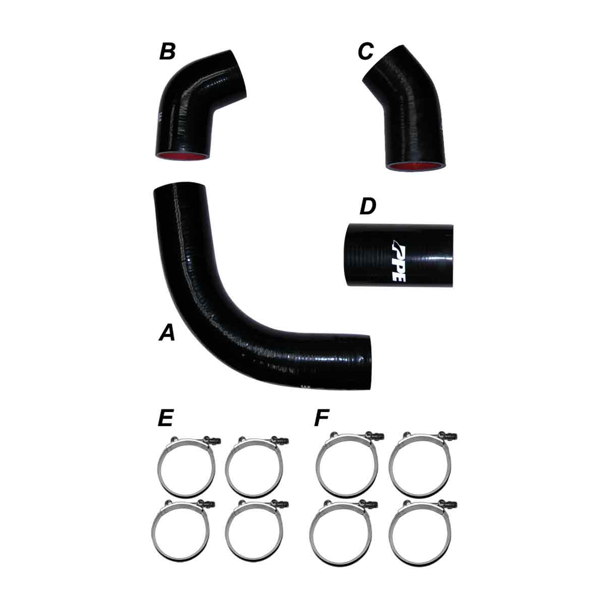2002-2004 GM 6.6L Duramax LB7 Intercooler Piping Silicone Hose Kit