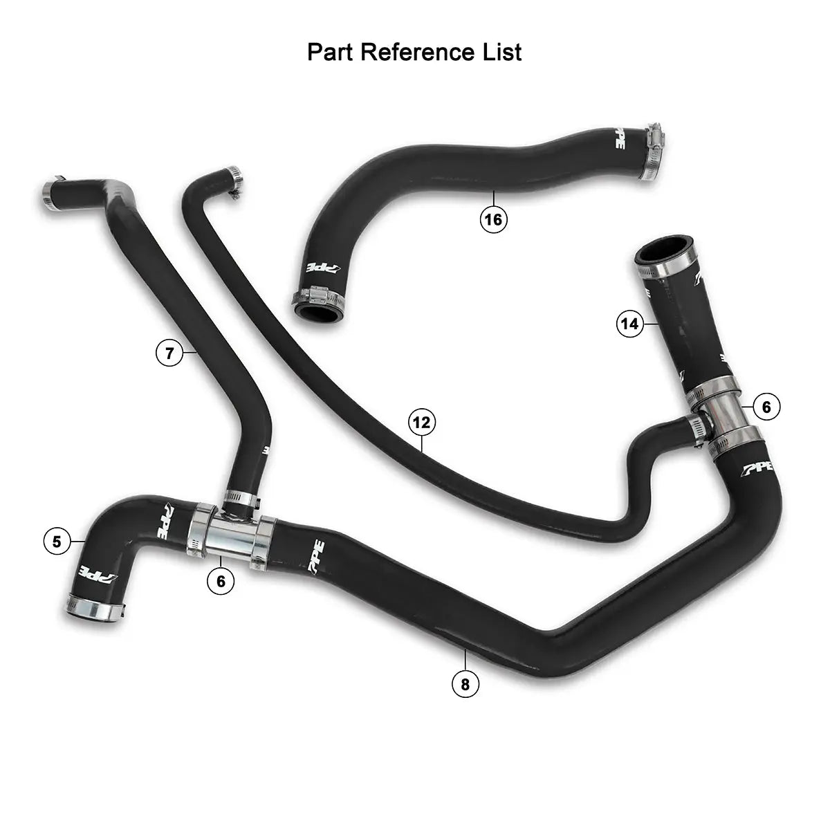 2001-2005 GM 6.6L Duramax Performance Silicone Upper and Lower Coolant Hose Kit Pacific Performance Engineering