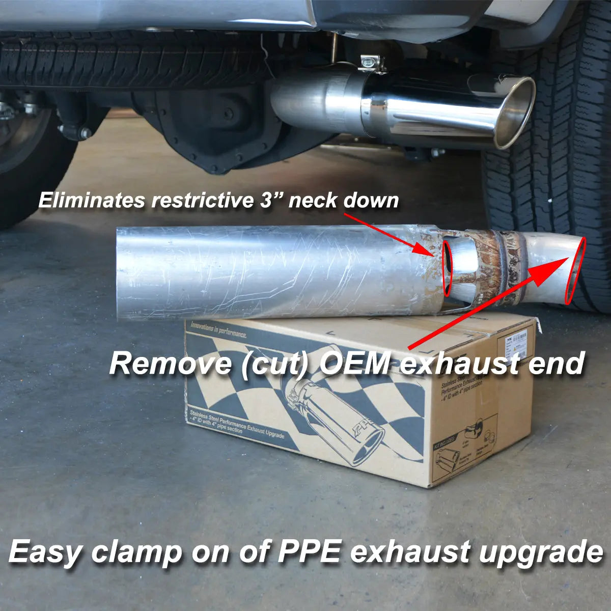2007-2019 GM 6.6L Duramax 304 Stainless Steel Four Inch Performance Exhaust Upgrade Pacific Performance Engineering