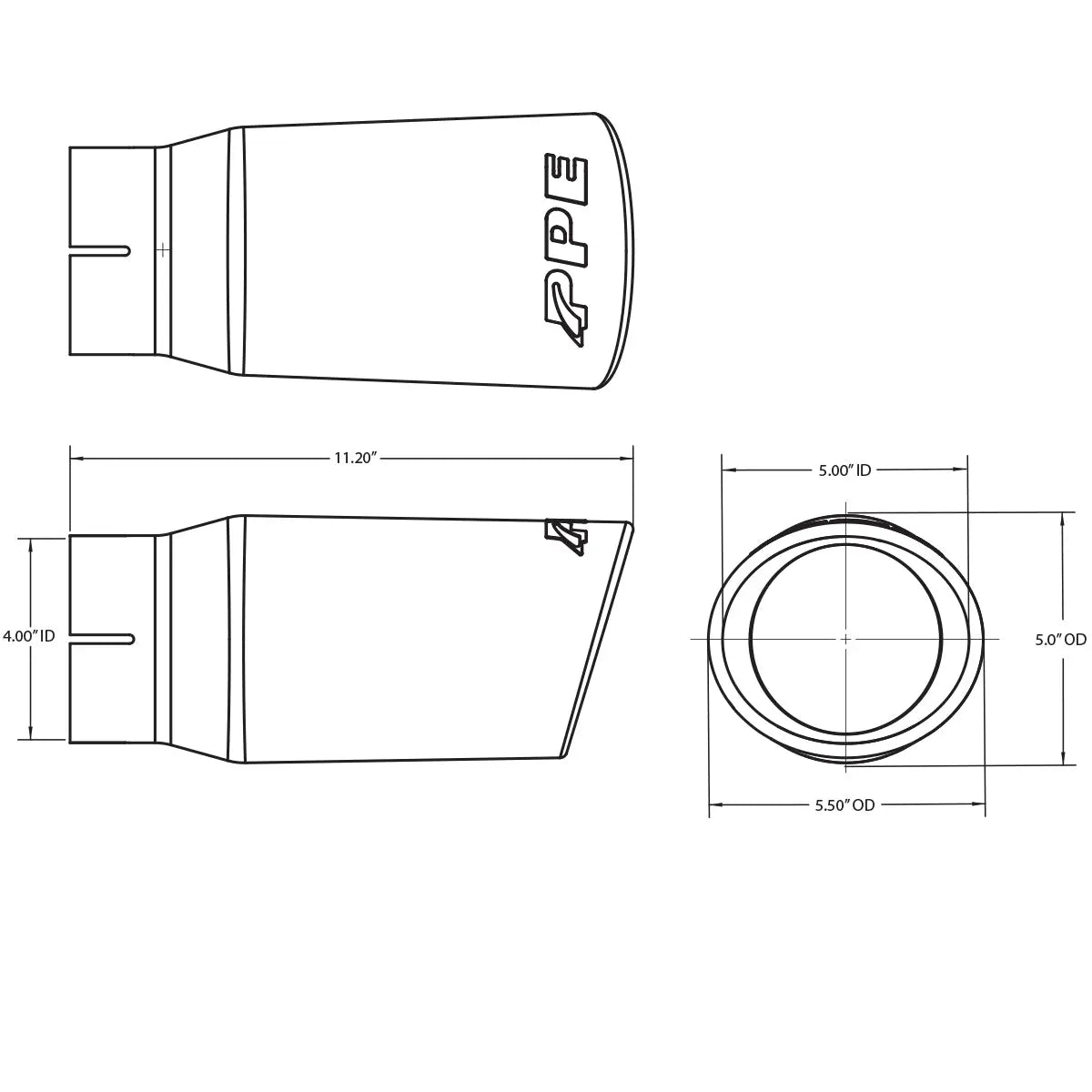 2007-2019 GM 6.6L Duramax 304 Stainless Steel Four Inch Performance Exhaust Upgrade Pacific Performance Engineering
