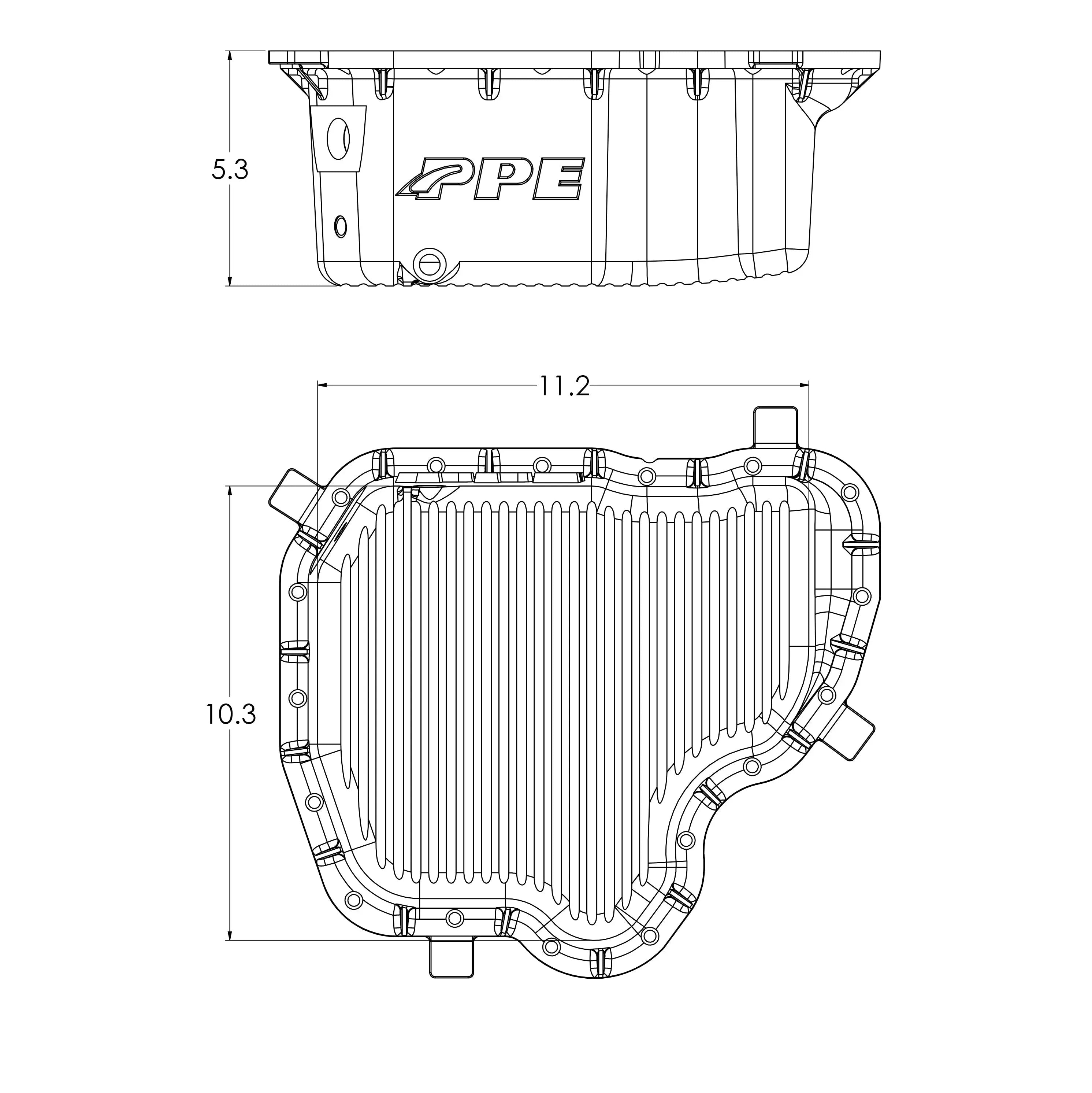 2011-2016 GM 6.6L Duramax PPE High-Capacity Cast Aluminum Engine Oil Pan - Pacific Performance Engineering