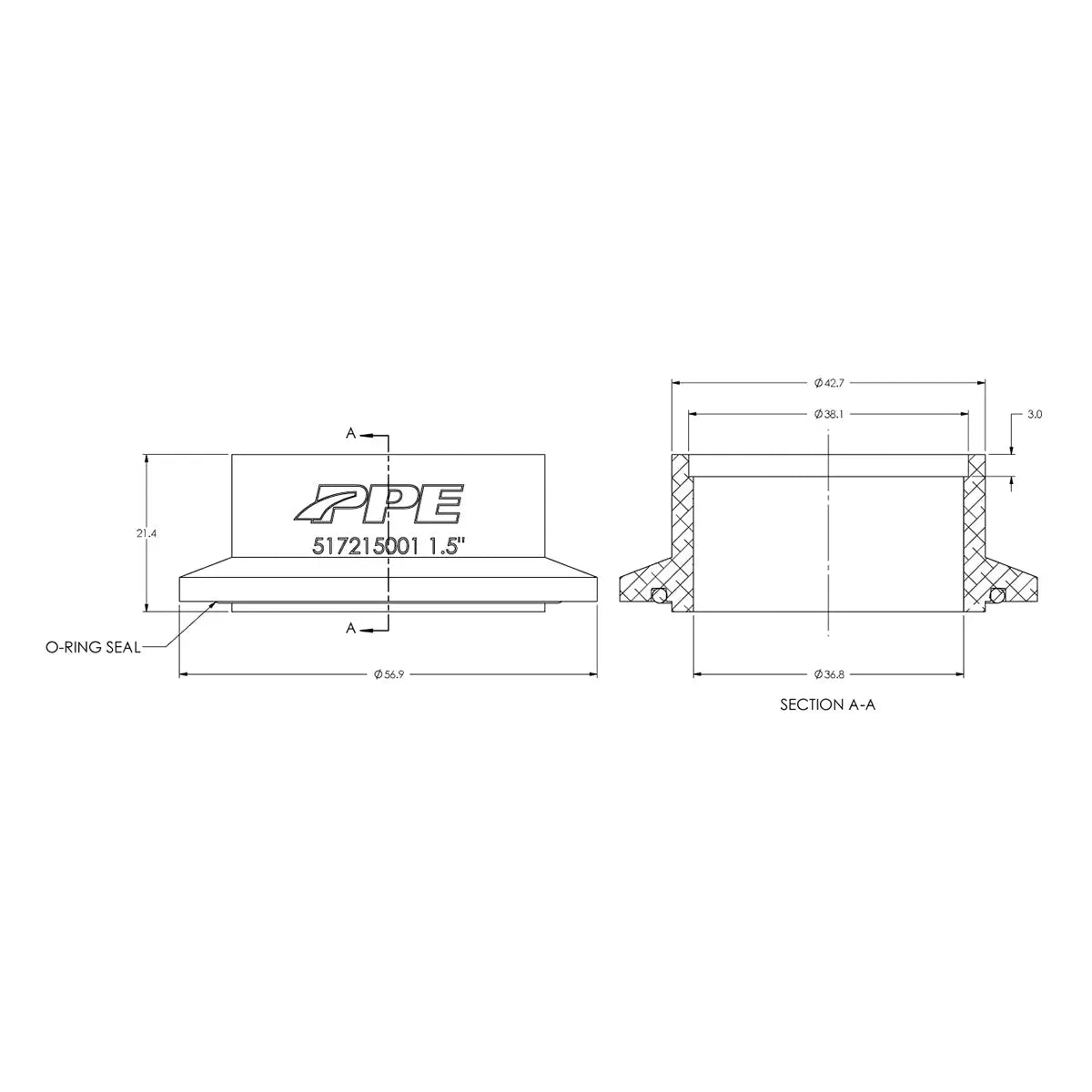 Aluminum V-Band Flange Engine Side (M) (Built To Order) Pacific Performance Engineering