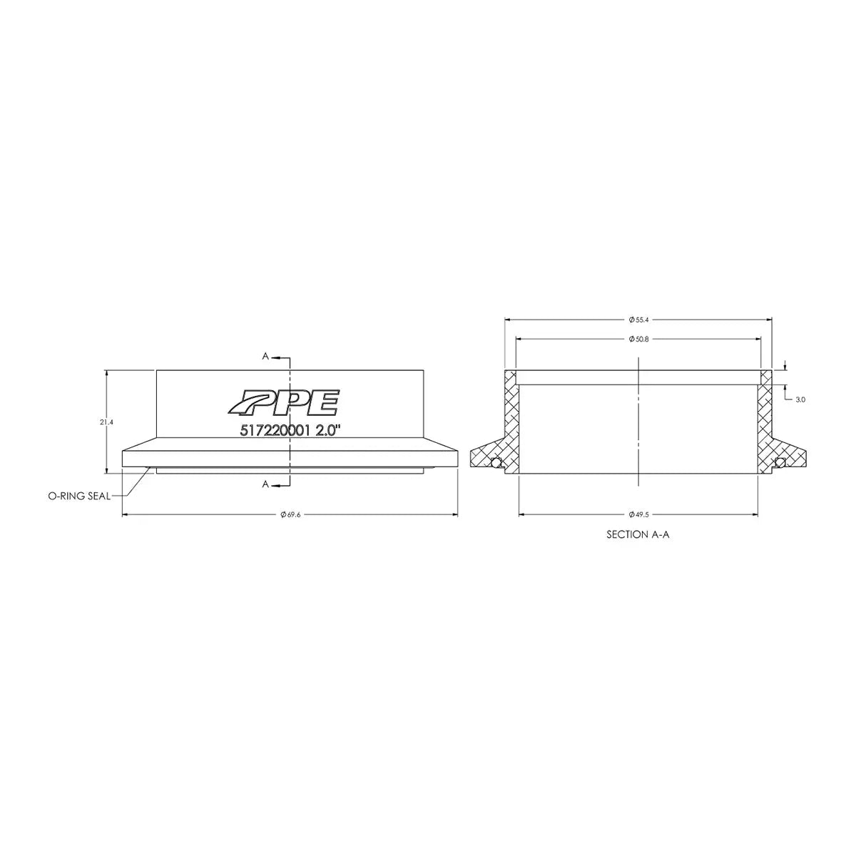 Aluminum V-Band Flange Engine Side (M) (Built To Order) Pacific Performance Engineering
