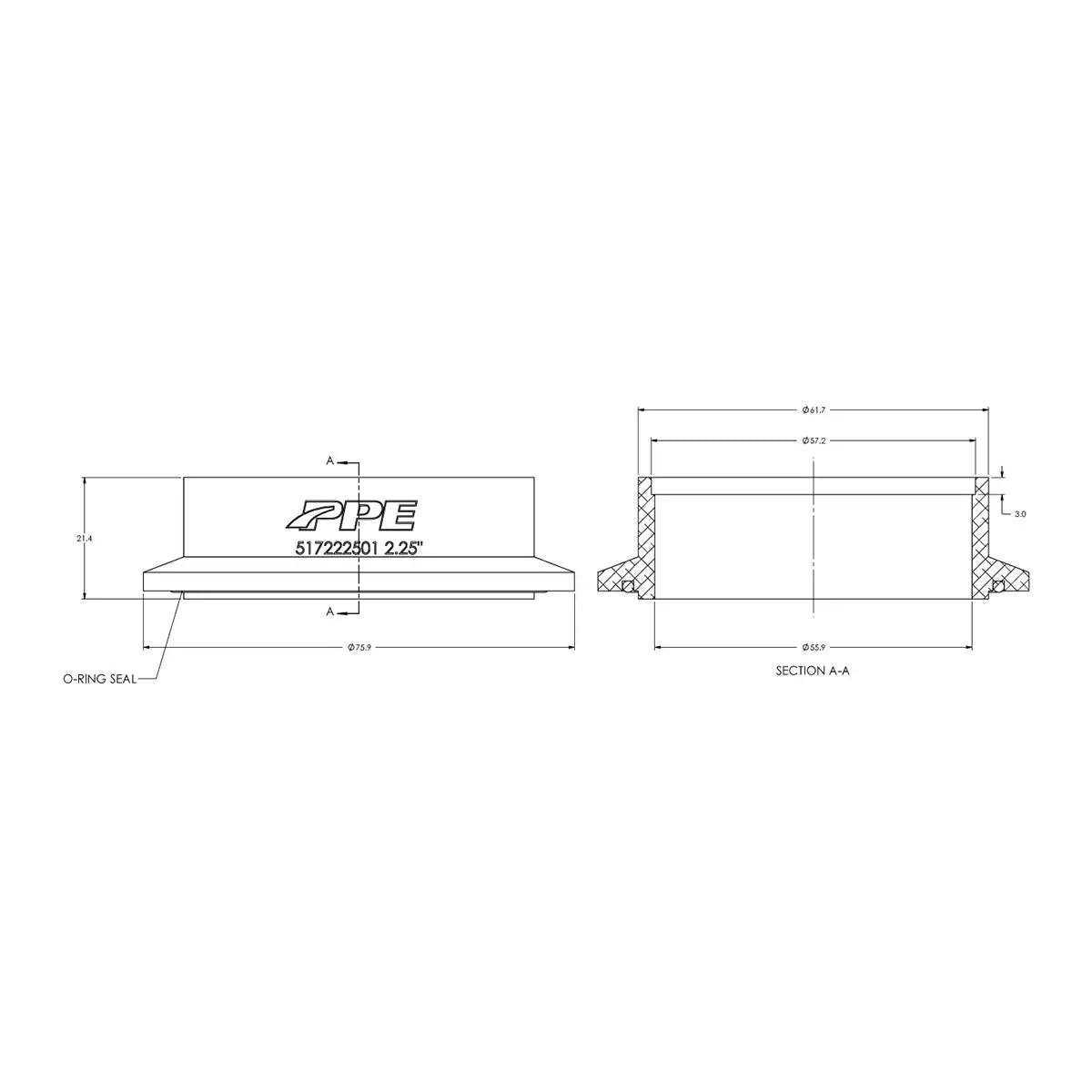 Aluminum V-Band Flange Engine Side (M) (Built To Order) Pacific Performance Engineering