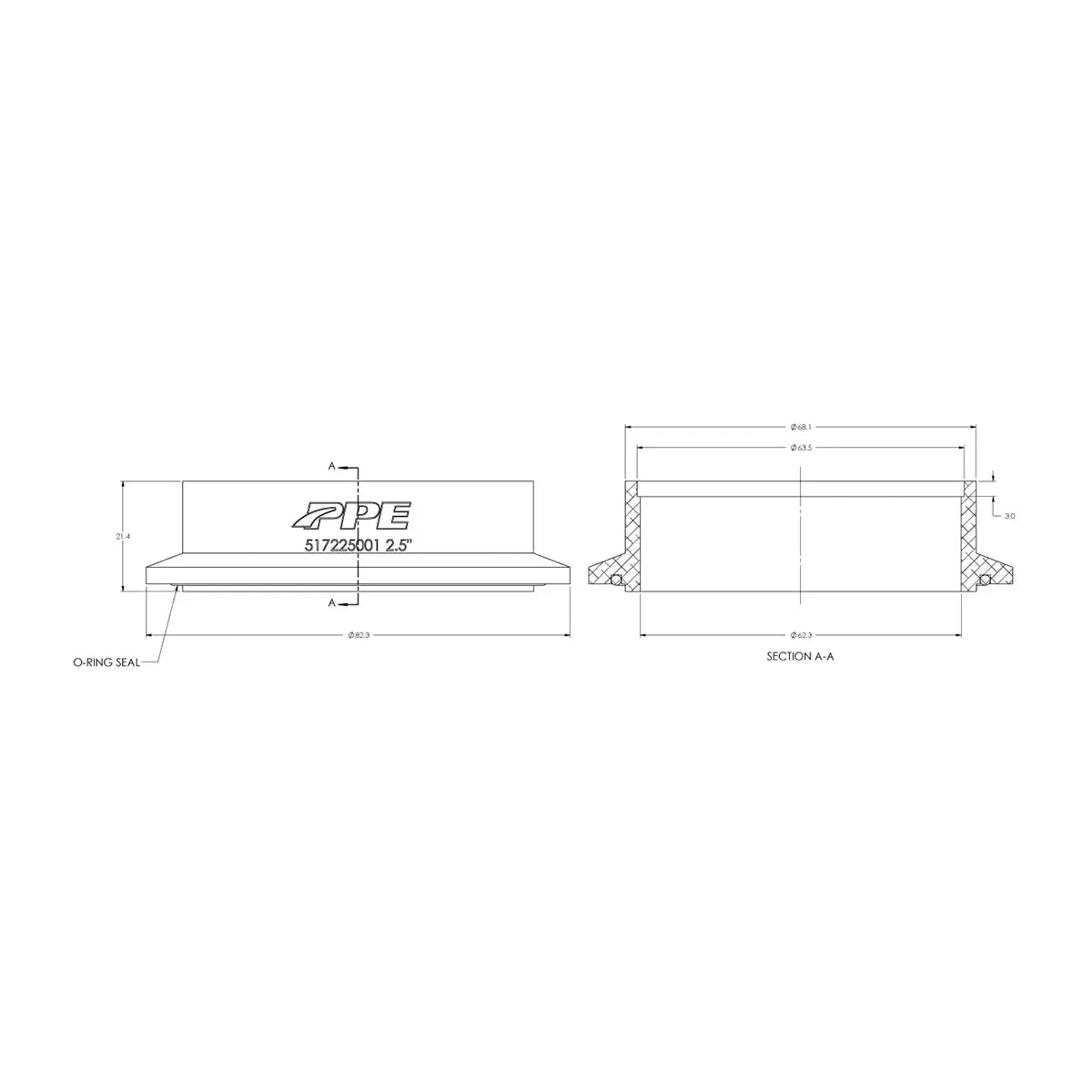 Aluminum V-Band Flange Engine Side (M) (Built To Order) Pacific Performance Engineering