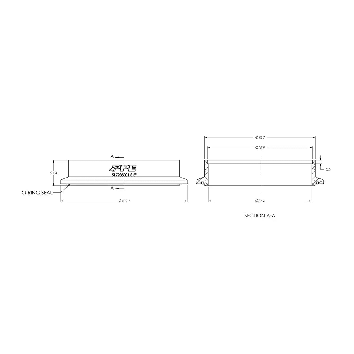 Aluminum V-Band Flange Engine Side (M) (Built To Order) Pacific Performance Engineering