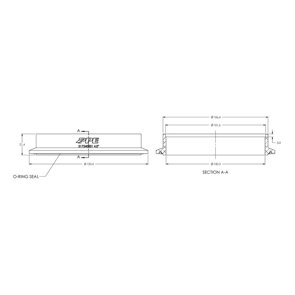 Aluminum V-Band Flange Engine Side (M) (Built To Order) Pacific Performance Engineering