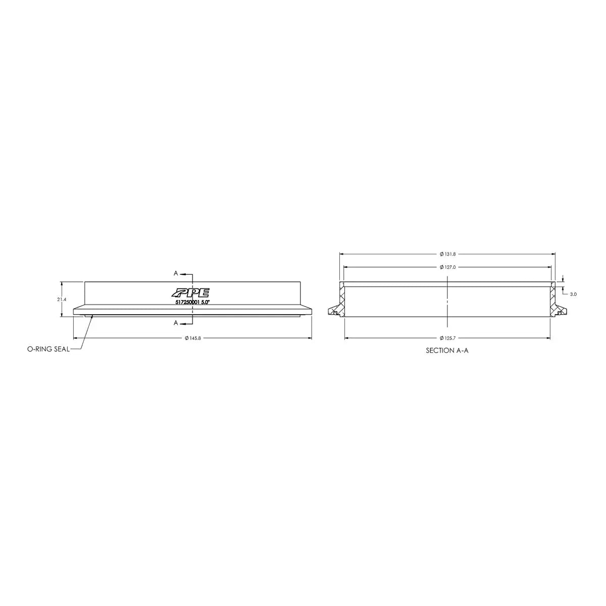 Aluminum V-Band Flange Engine Side (M) (Built To Order) Pacific Performance Engineering