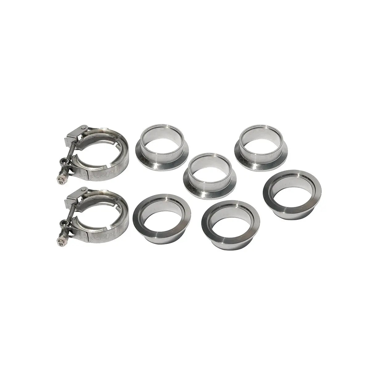 QR 304 Stainless Steel Clamps-Aluminum Flanges  - 8 Piece Set (2C 3M 3F)