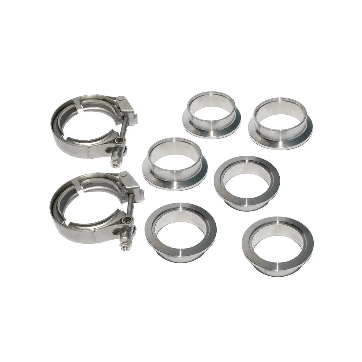 QR 304 Stainless Steel Clamps-Aluminum Flanges  - 8 Piece Set (2C 3M 3F)