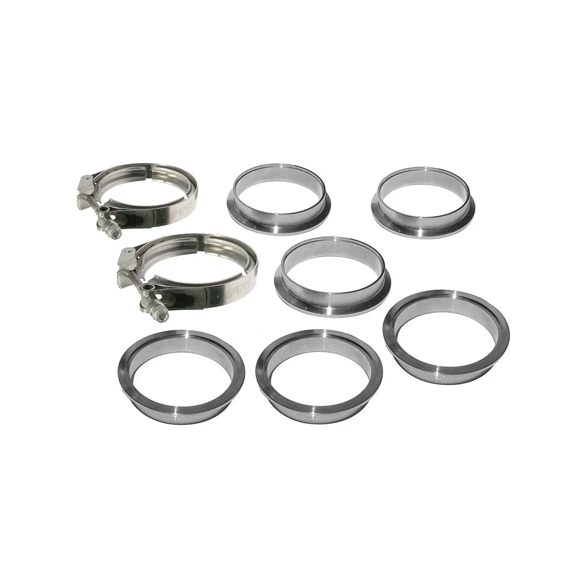 QR 304 Stainless Steel Clamps-Aluminum Flanges  - 8 Piece Set (2C 3M 3F)