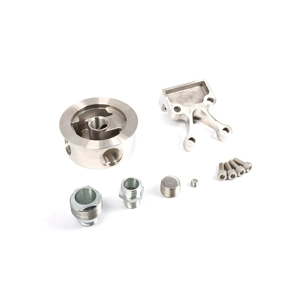 Remote Oil Filter Mount Kit - Polished 304 Stainless Steel Pacific Performance Engineering