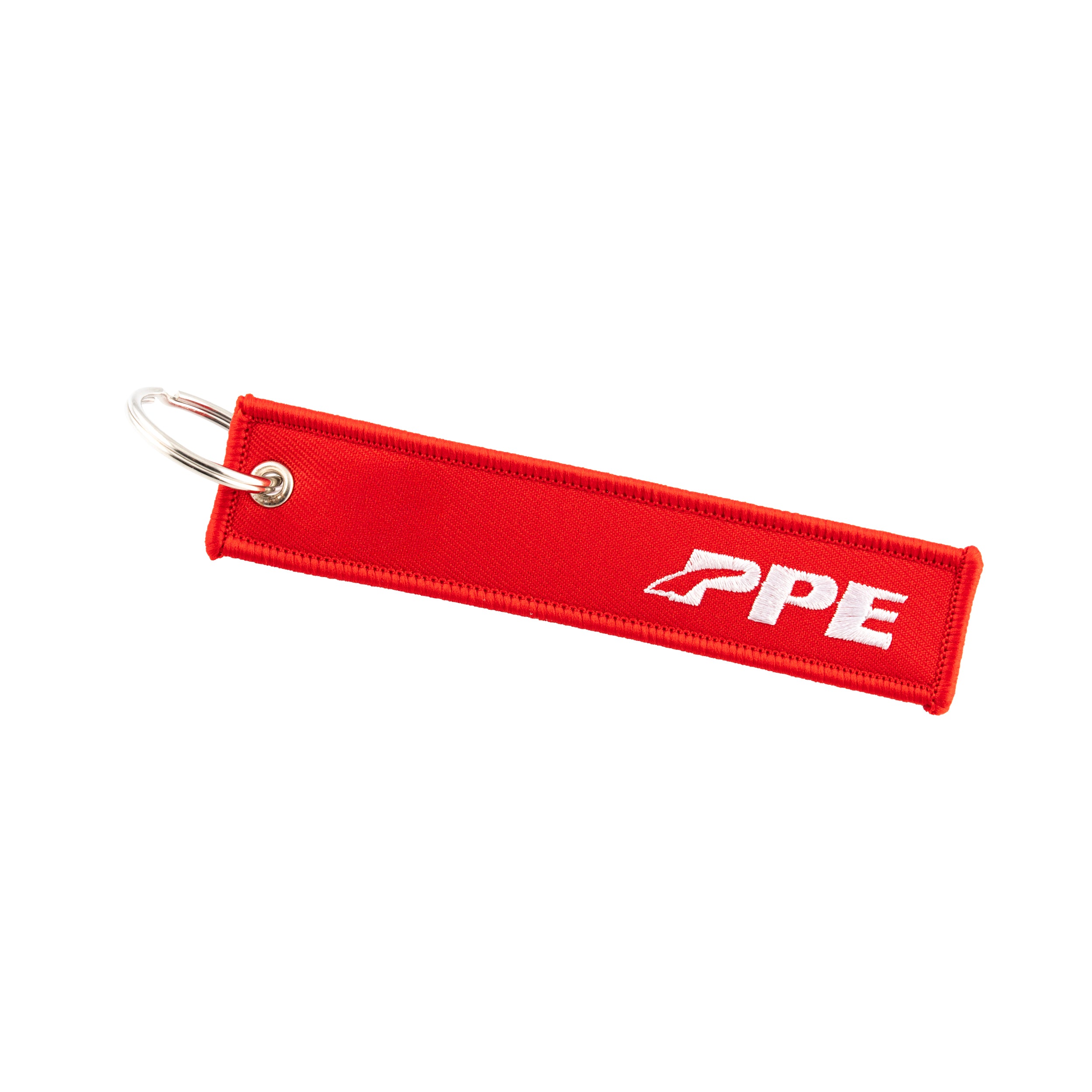 Remove Before Flight Key Chain - Red Fabric with White Embroidery