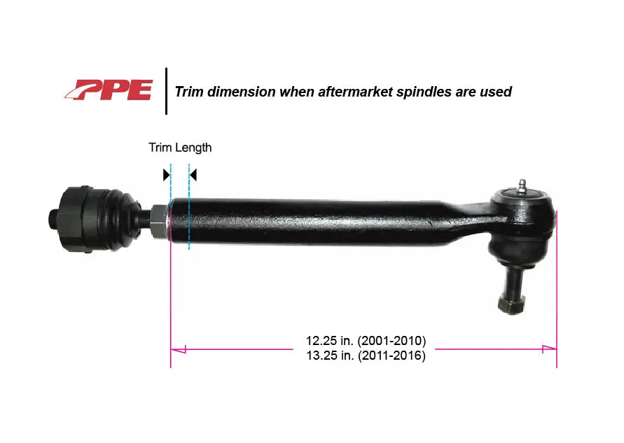2011-2024 Sierra/Silverado HD Stage3 Forged Tie Rod Assemblies Pacific Performance Engineering