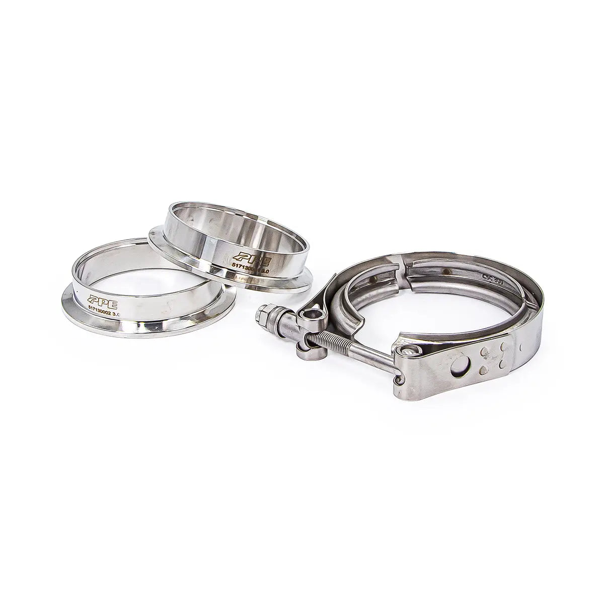 Standard 304 Stainless Steel Clamps-Aluminum Flanges - 3 piece Set (1C 1M 1F)