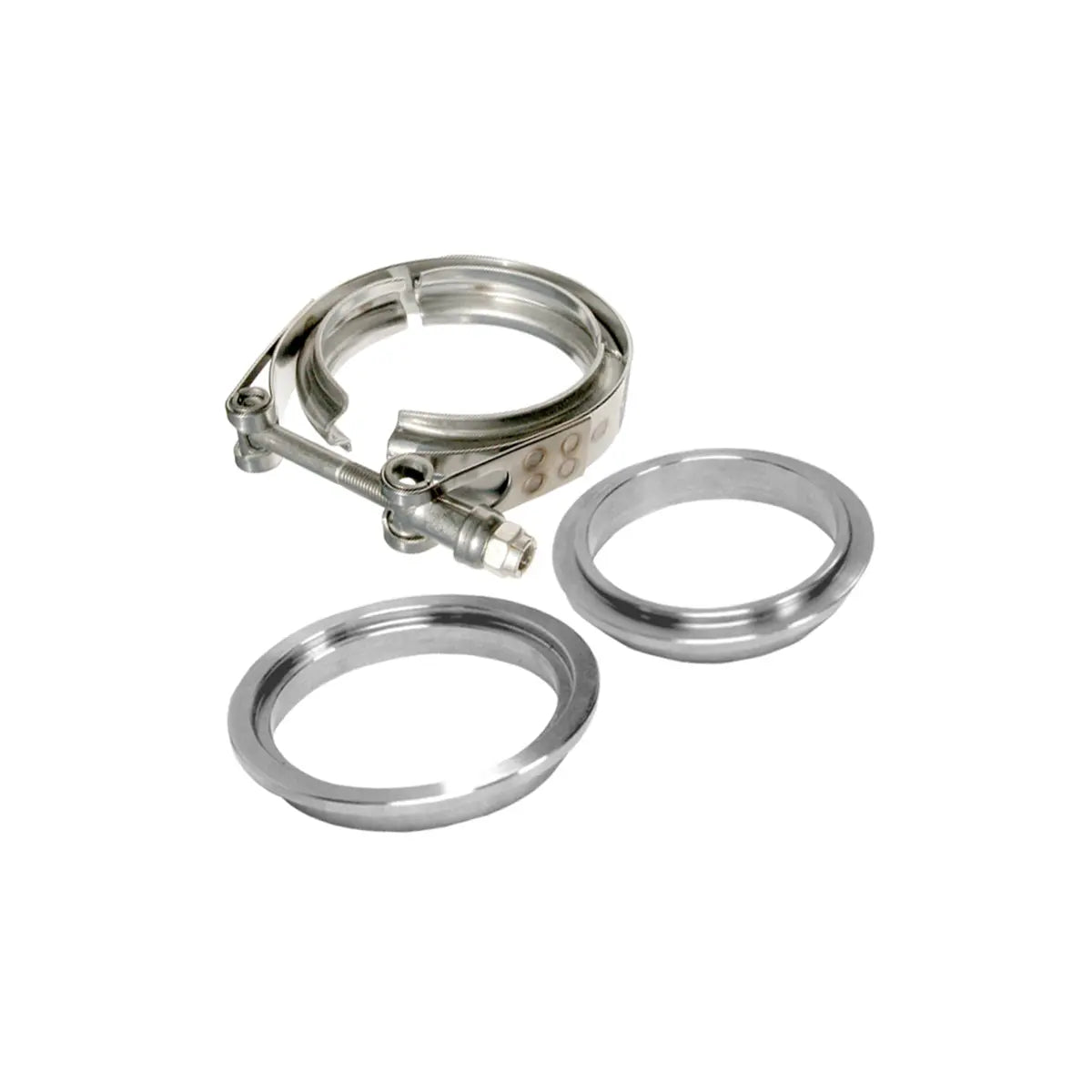 Standard 304 Stainless Steel Clamps-Aluminum Flanges - 3 piece Set (1C 1M 1F)