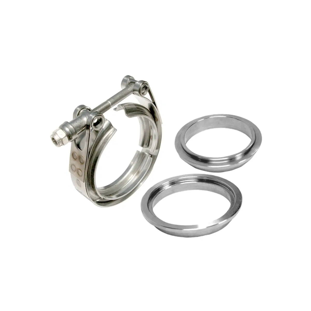 Standard 304 Stainless Steel Clamps-Aluminum Flanges - 3 piece Set (1C 1M 1F)
