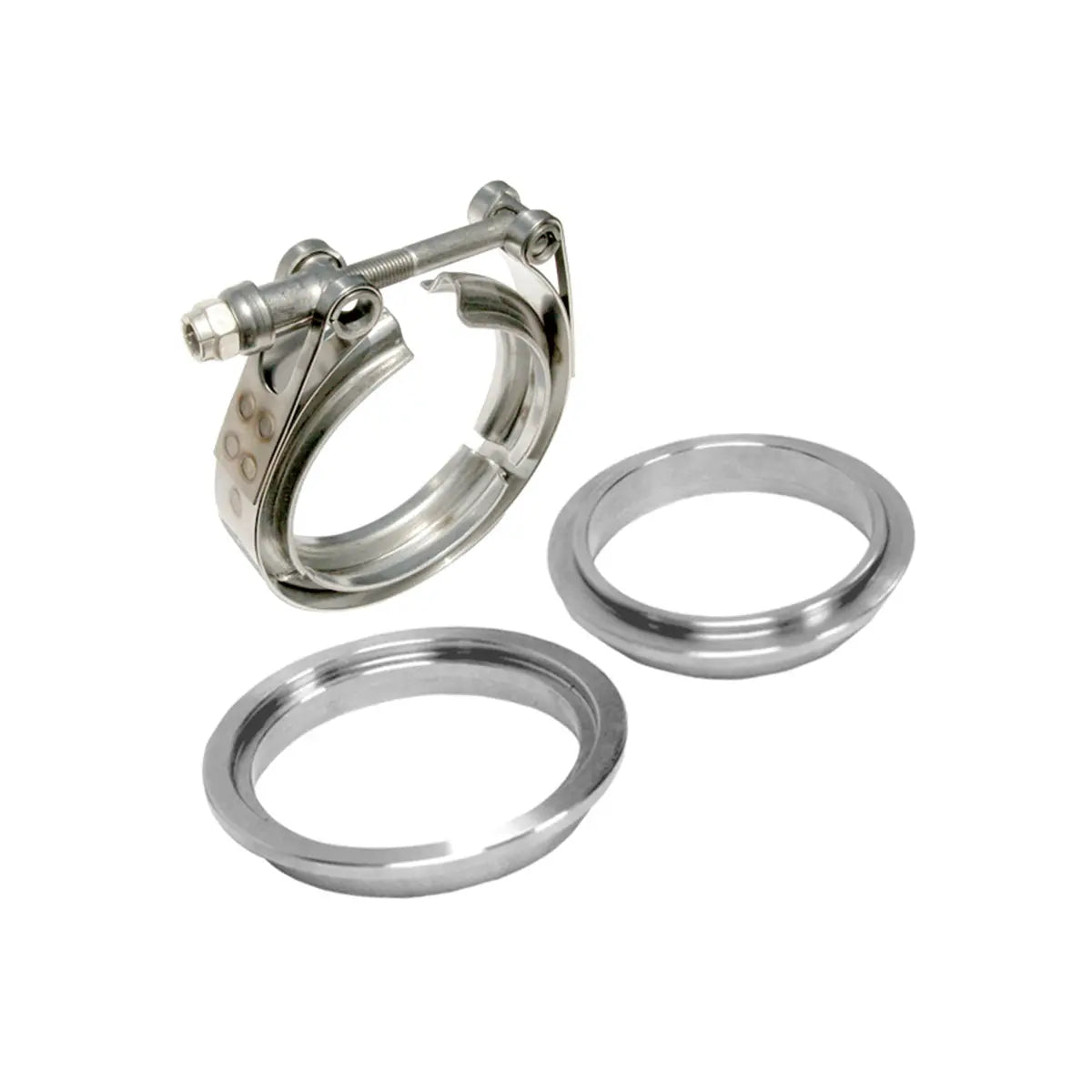 Standard 304 Stainless Steel Clamps-Aluminum Flanges - 3 piece Set (1C 1M 1F)