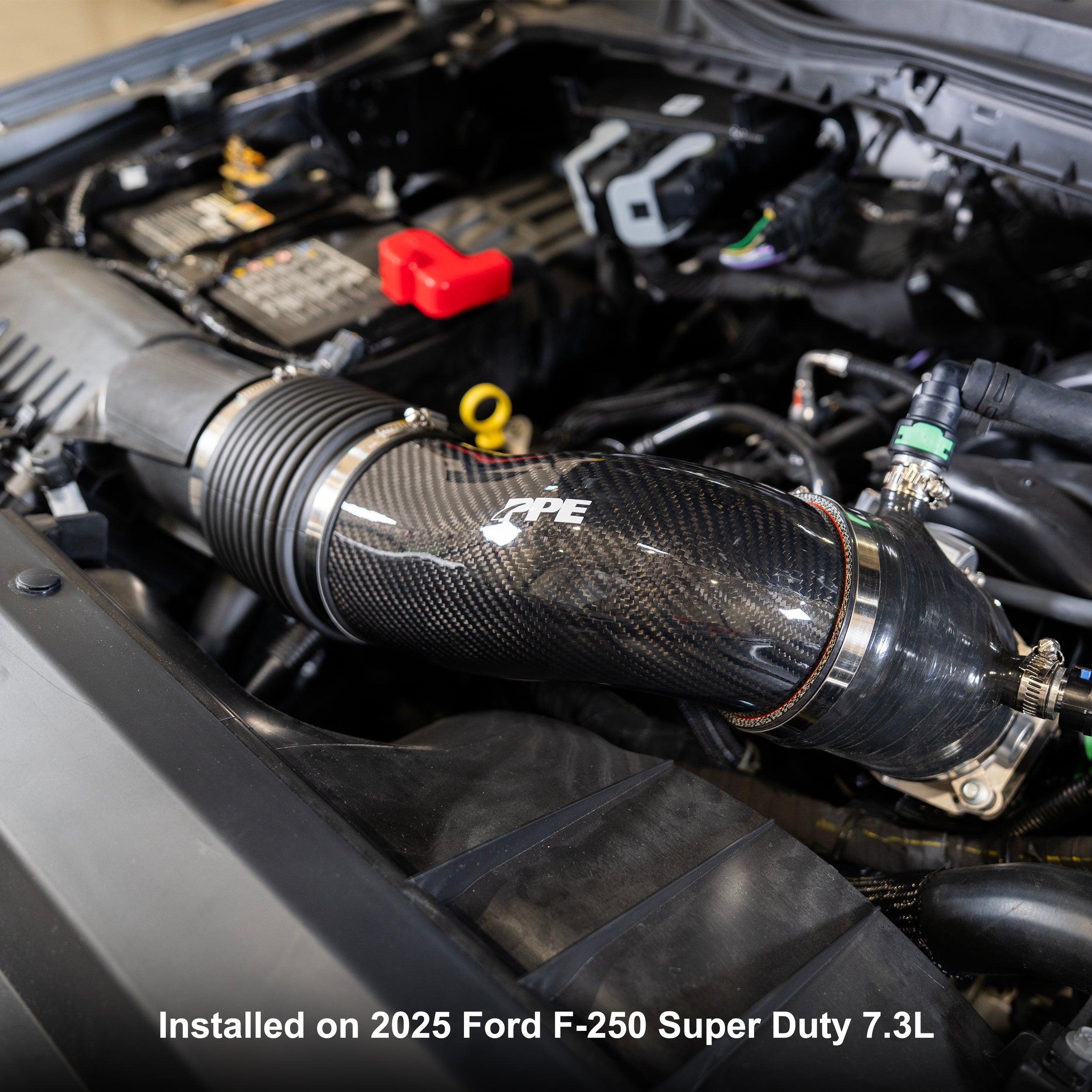 2023 – 2026 Ford Super Duty 6.8L 7.3L Zilla Carbon Fiber Intake Tube