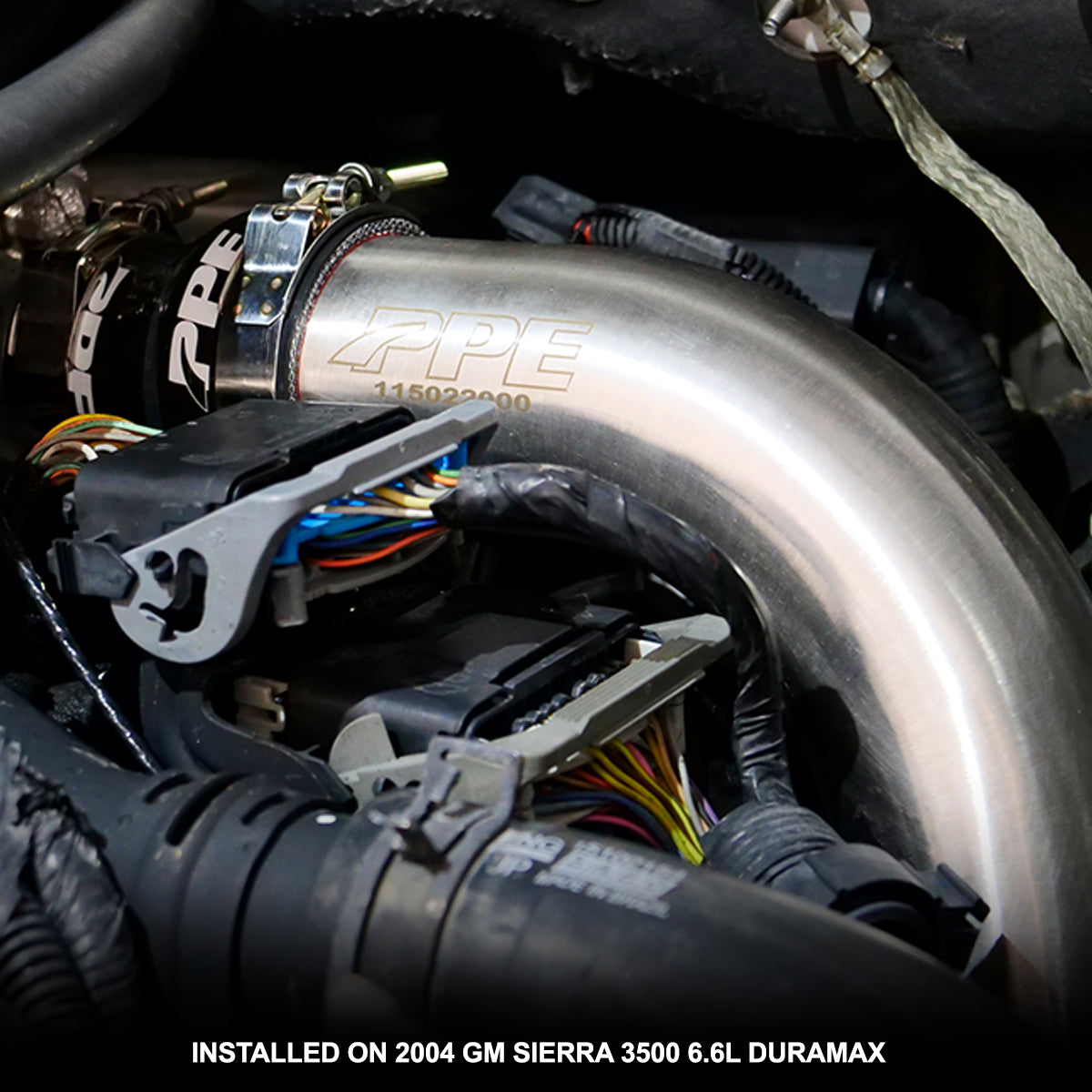 2004-2010 GM 6.6L Duramax Hot Side Intercooler Charge Pipe - 3.0” Stainless Steel Pacific Performance Engineering