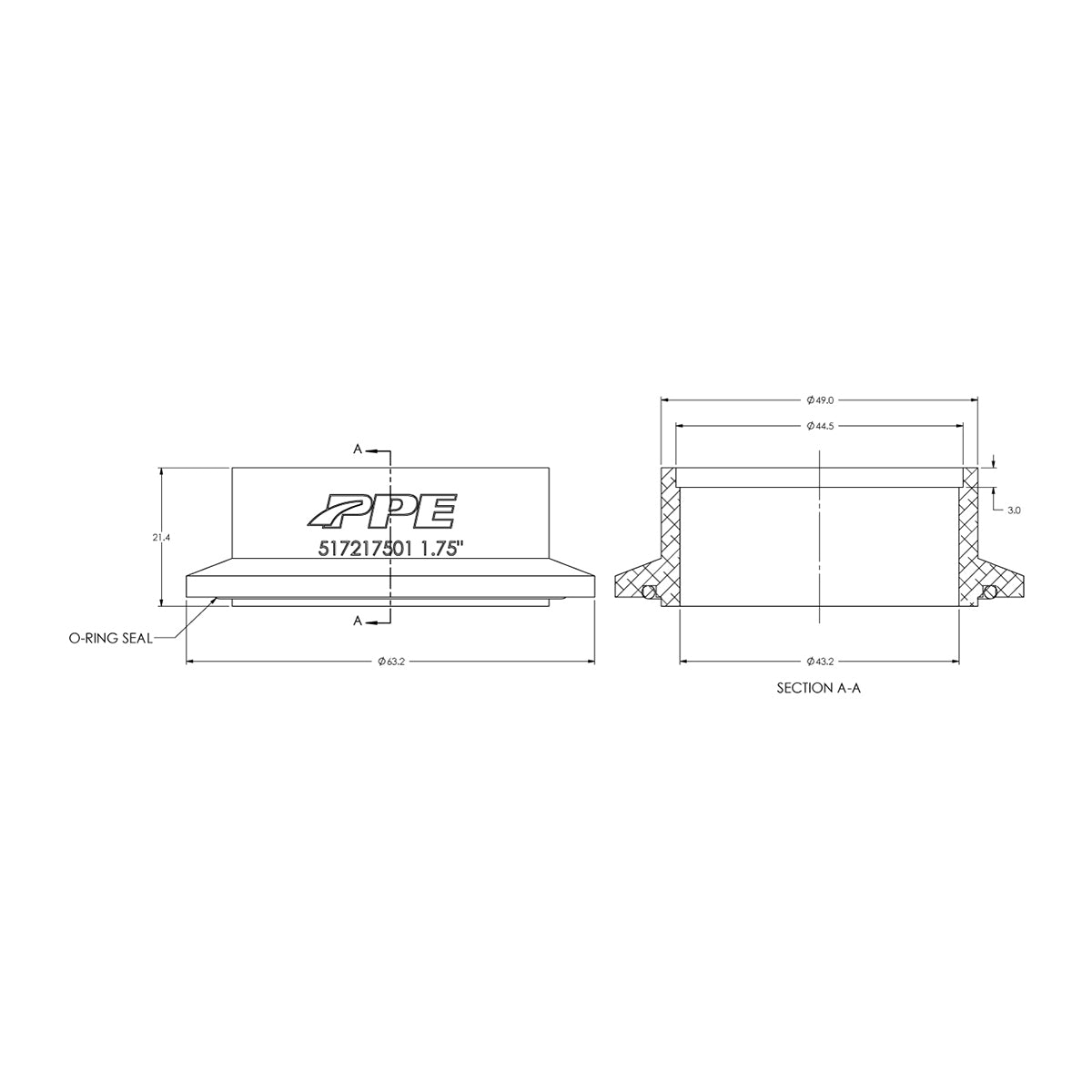 Aluminum V-Band Flange Engine Side (M) (Built To Order) ppepower