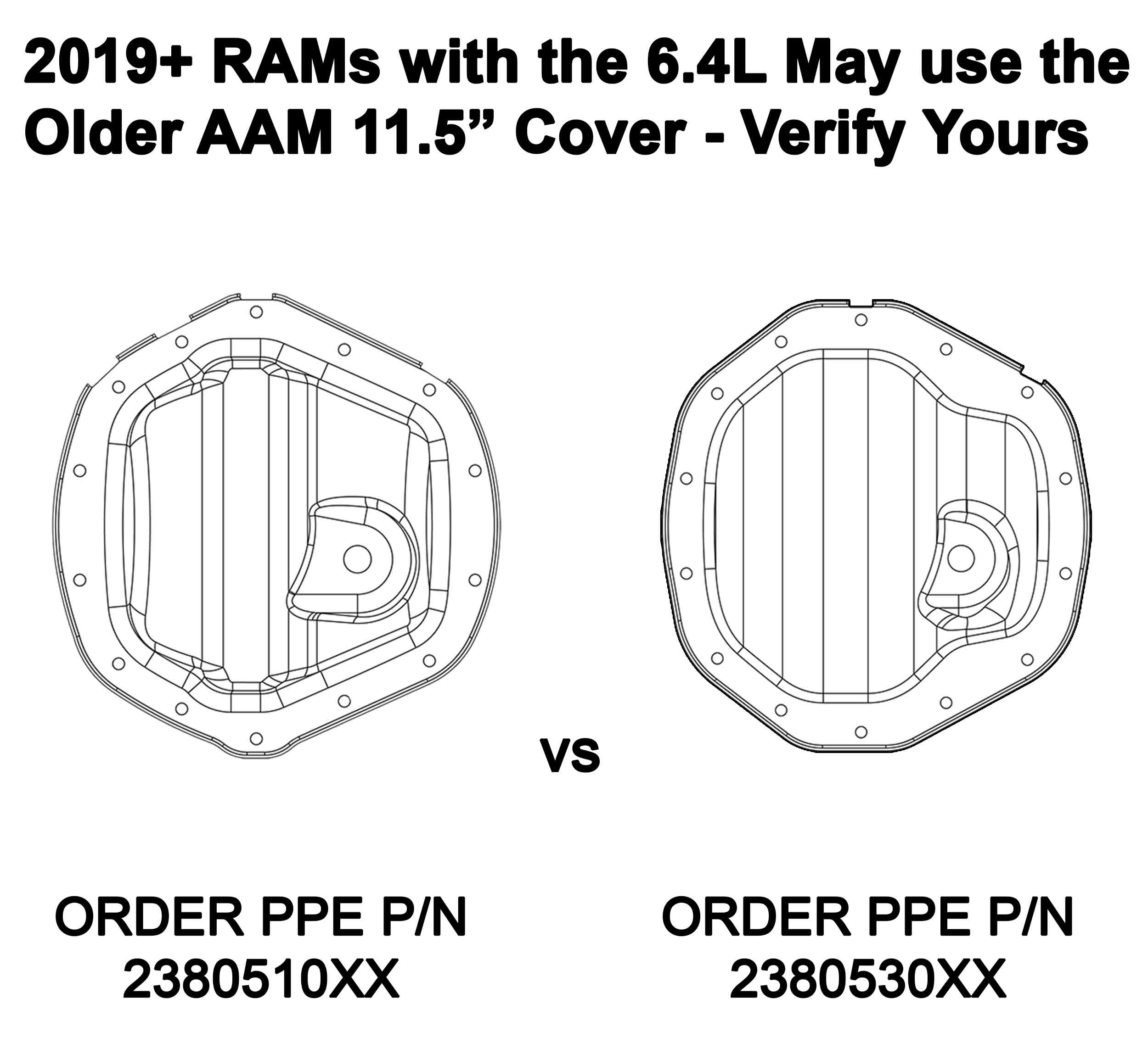 Cast Aluminum Rear Differential Cover 19-25 RAM HD 11.5"/11.8"-14-Bolt