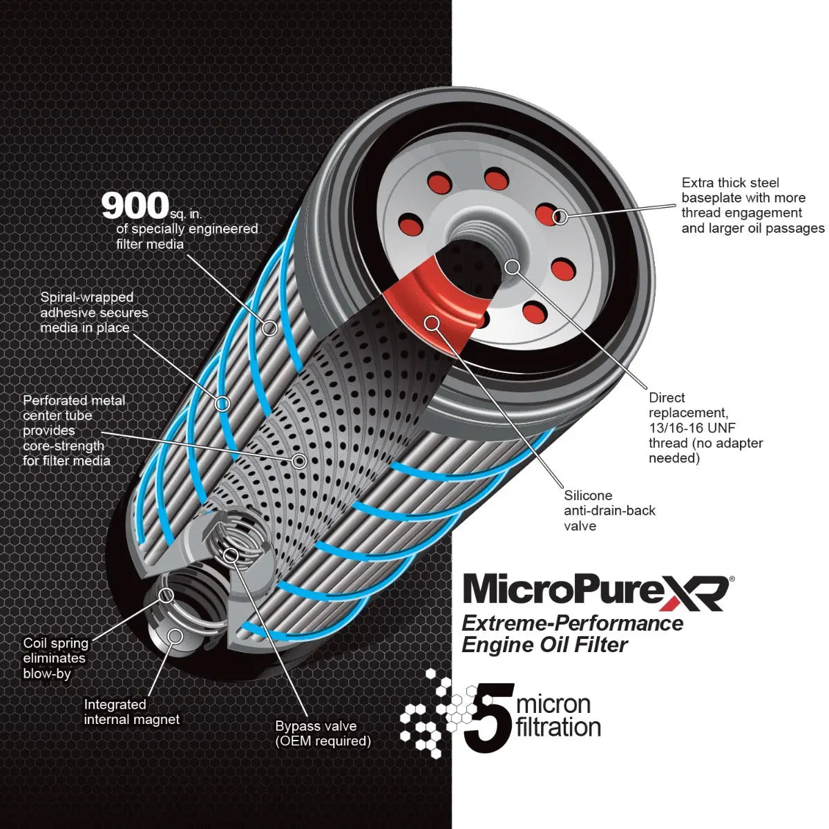 GM Duramax Engine Oil Filter - MicroPure - TorqSTOP Tech