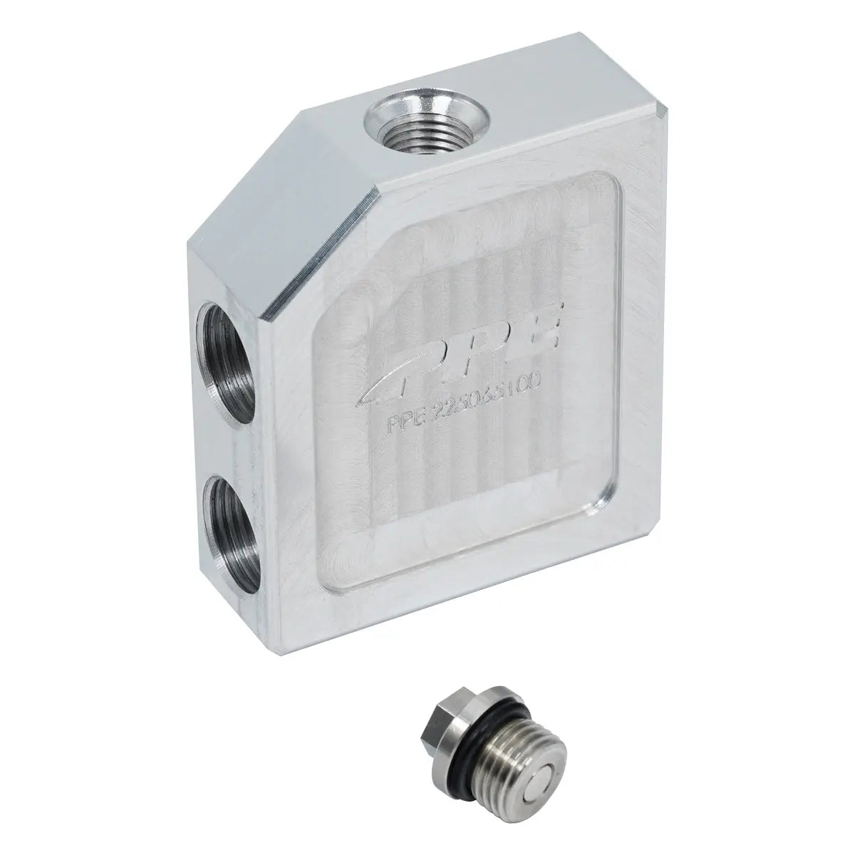 thumbnail image 2 of Transmission Cooler Bypass Block For 2013-2017 6.7L Cummins (68RFE/AS69RC) – Billet 6061 Aluminum, Improves Cooling 2 of 14