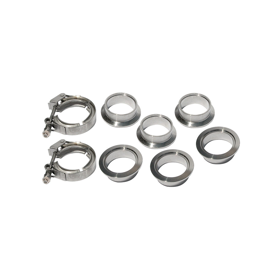 QR 304 Stainless Steel Clamps-Aluminum Flanges  - 8 Piece Set (2C 3M 3F) (Built To Order)