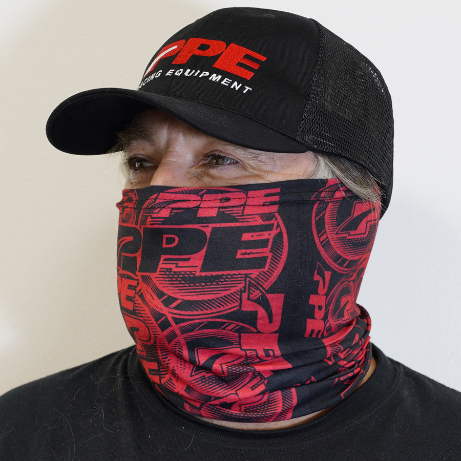 Face Covering PPE Black w-Red PPE Multi Print Logo
